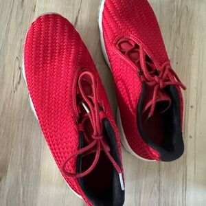 Red Woven Jordan Sneakers 7y